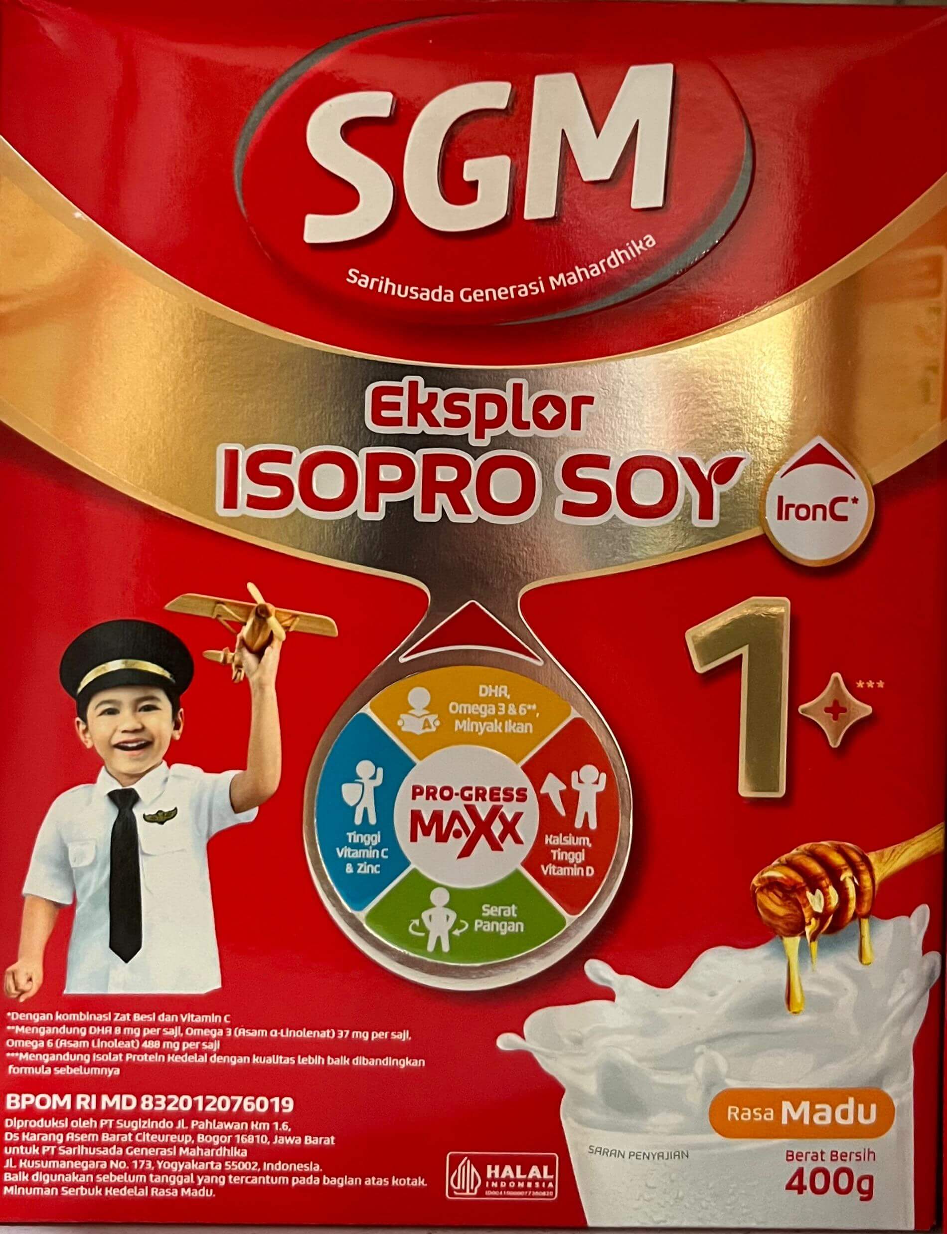 SGM Eksplor ISOPRO SOY 1+ Rasa Madu 400g