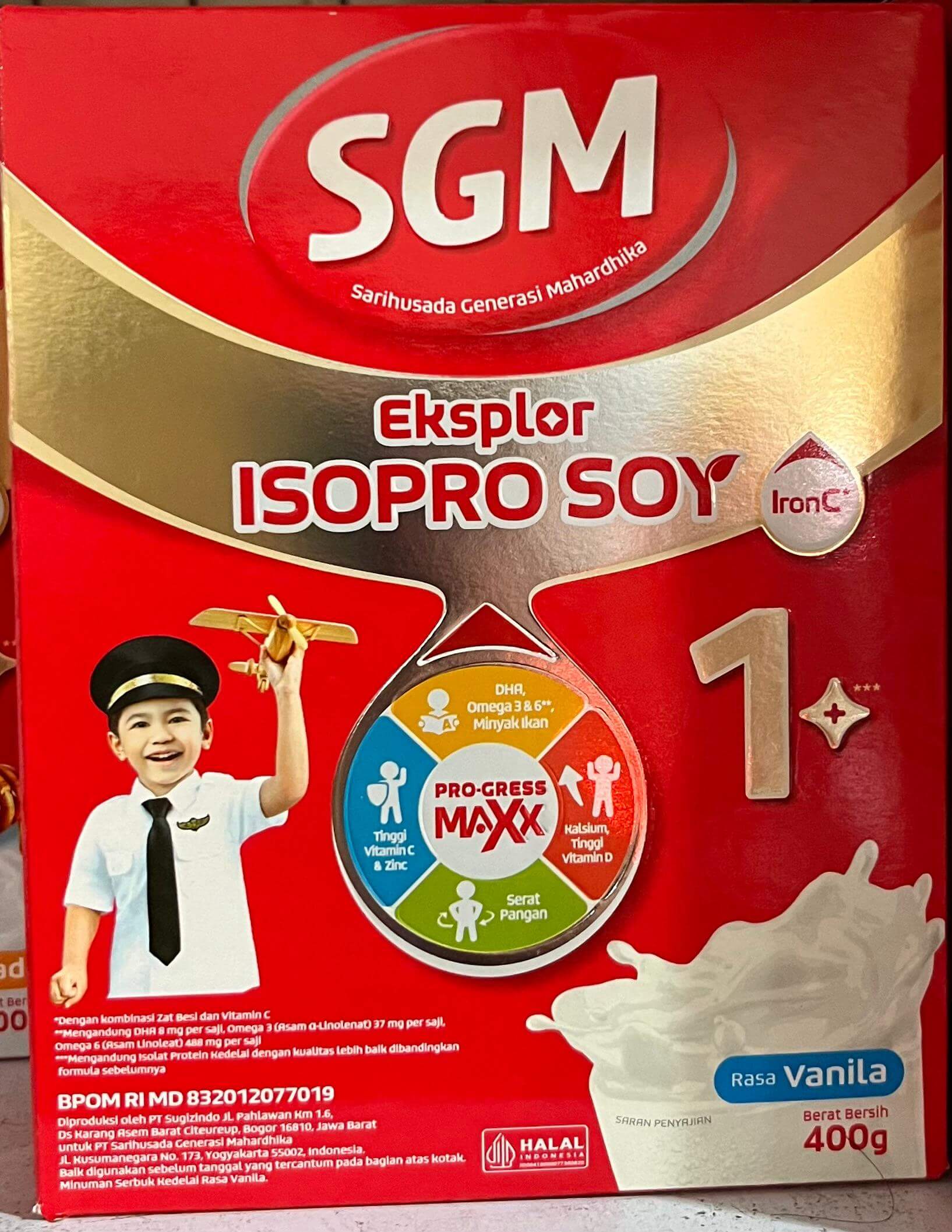 SGM Eksplor ISOPRO SOY 1+ Rasa Vanilla 400g