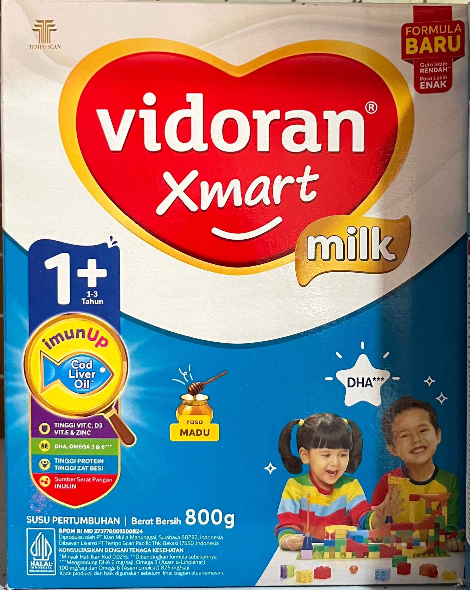 Vidoran 1+ Rasa Madu 800g