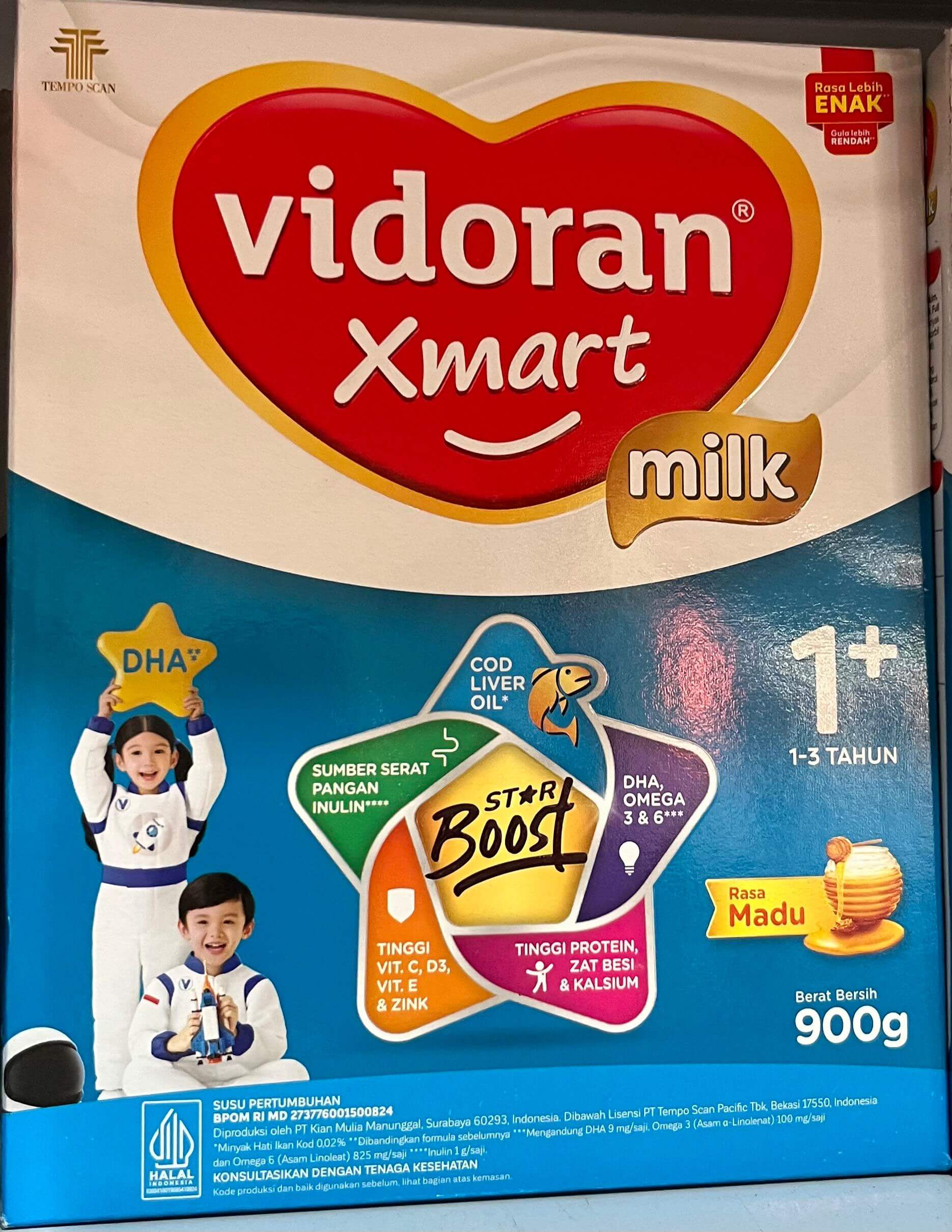 Vidoran 1+ Rasa Madu 900g