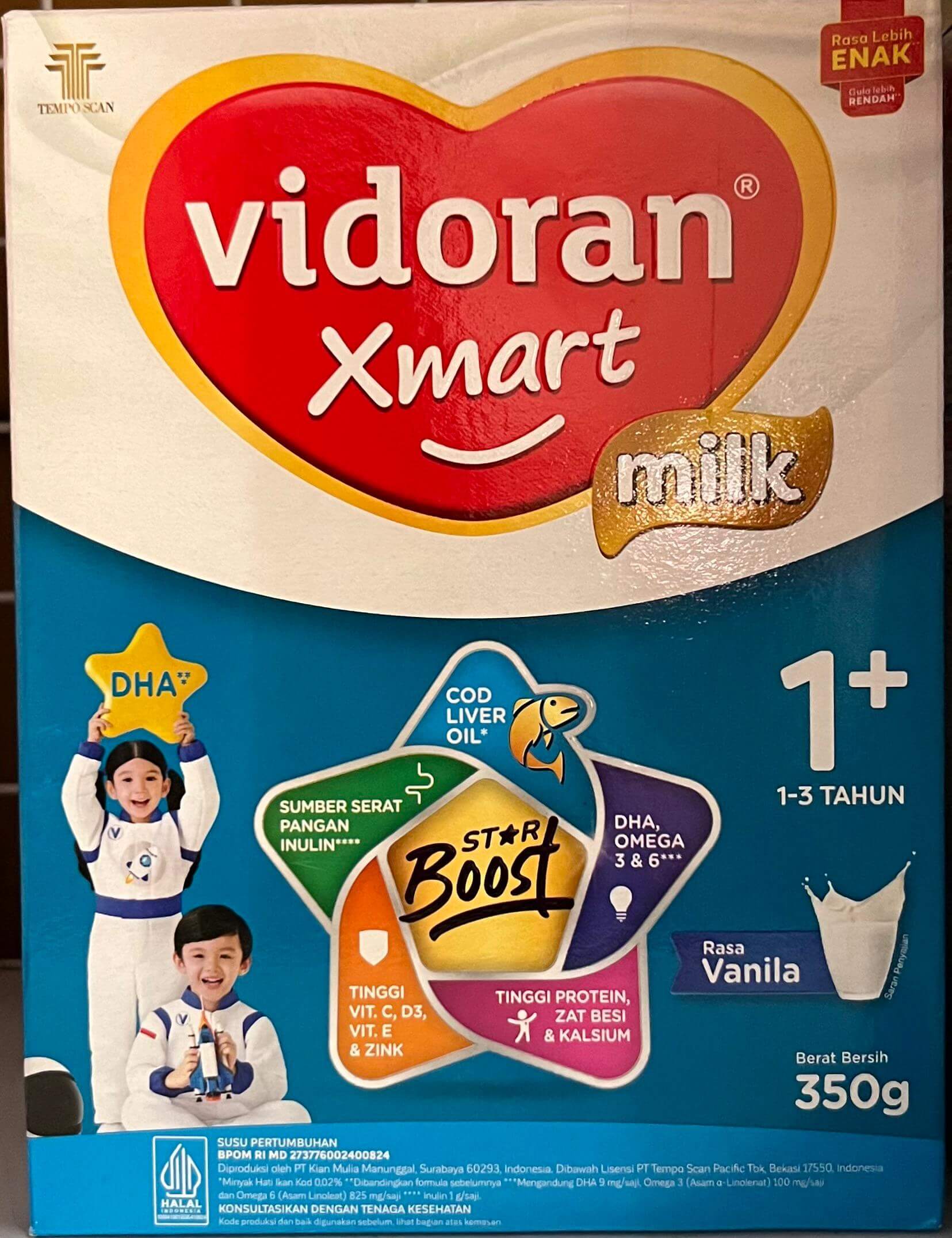 Vidoran 1+ Rasa Vanilla 350g