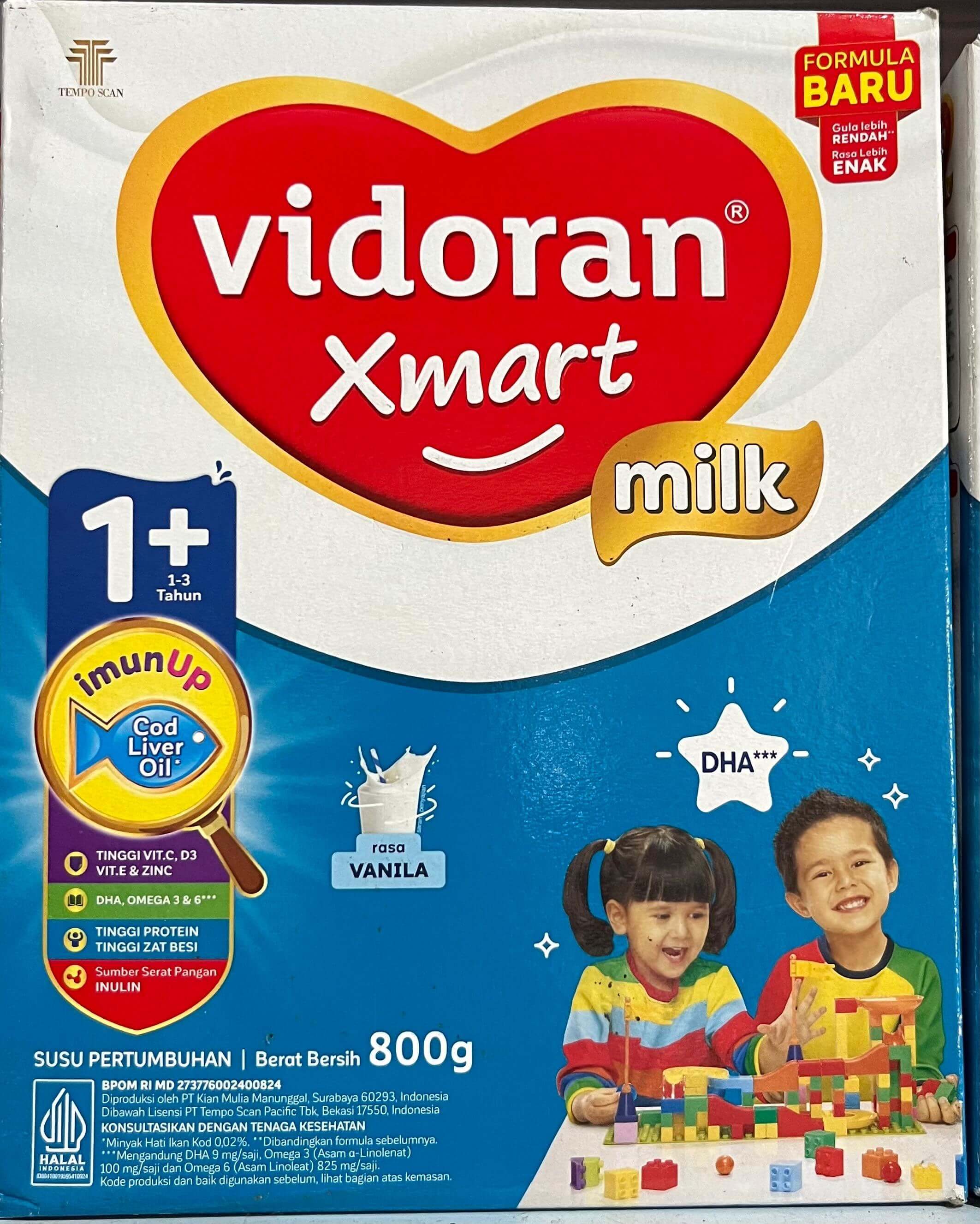 Vidoran 1+ Rasa Vanilla 800g