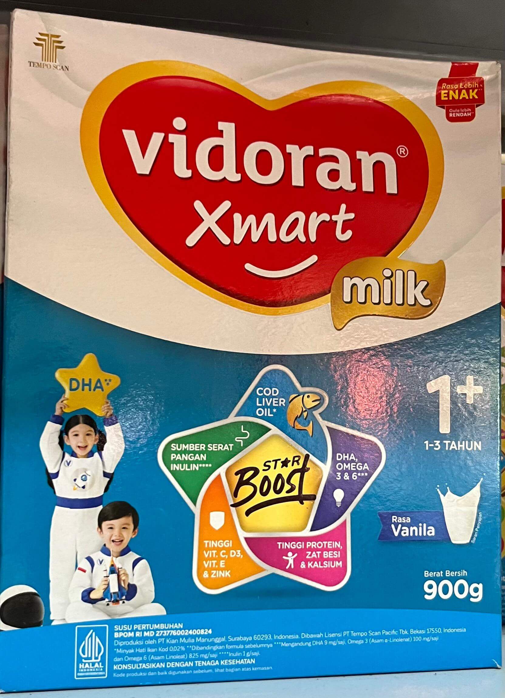 Vidoran 1+ Rasa Vanilla 900g